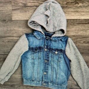 Kids Denim and Gray Hooded Jacket